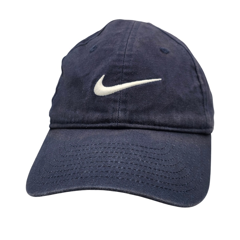 Nike Kids Swoosh Baseball Cap Hat Size 4-7 Navy Blue Adjustable‎ Cotton Classic